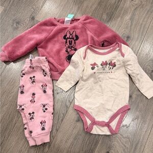 Disney Pink and Cream Minnie Mouse Matching Set